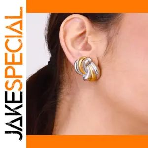 Stainless Steel Gold Square Earrings