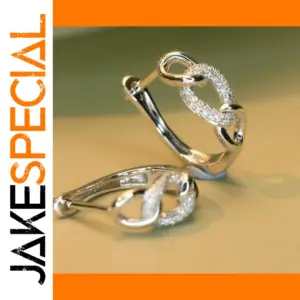 Silver-Inlaid Cubic Zirconia Dangle Earrings