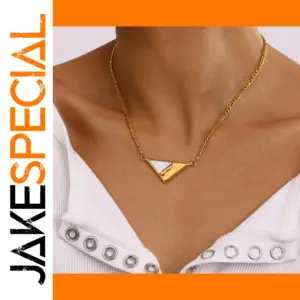 Stainless Steel Geometric Triangle Necklace Set