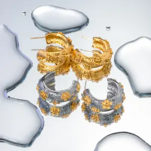 Stainless Steel Lava Flower Earrings 12 A0055ea99472c4c3f9a11d8b2e2faed4dm