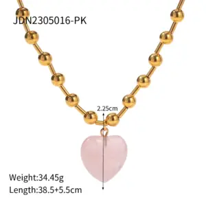 Elegant Stainless Steel Gold Heart Necklace 13 A00cf33d81f5e40aeac59c2ecc2f22d2f1