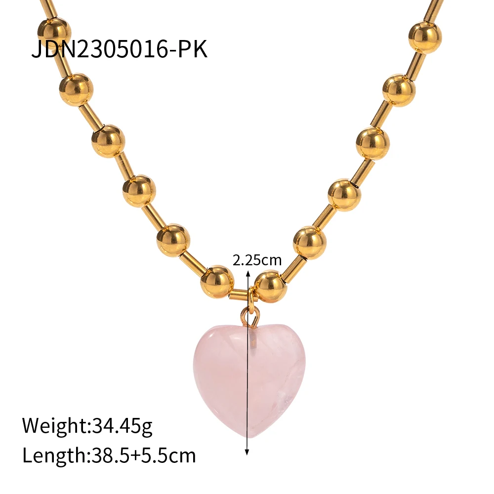 Elegant Stainless Steel Gold Heart Necklace 4 Elegant Stainless Steel Gold Heart Necklace - Image 4