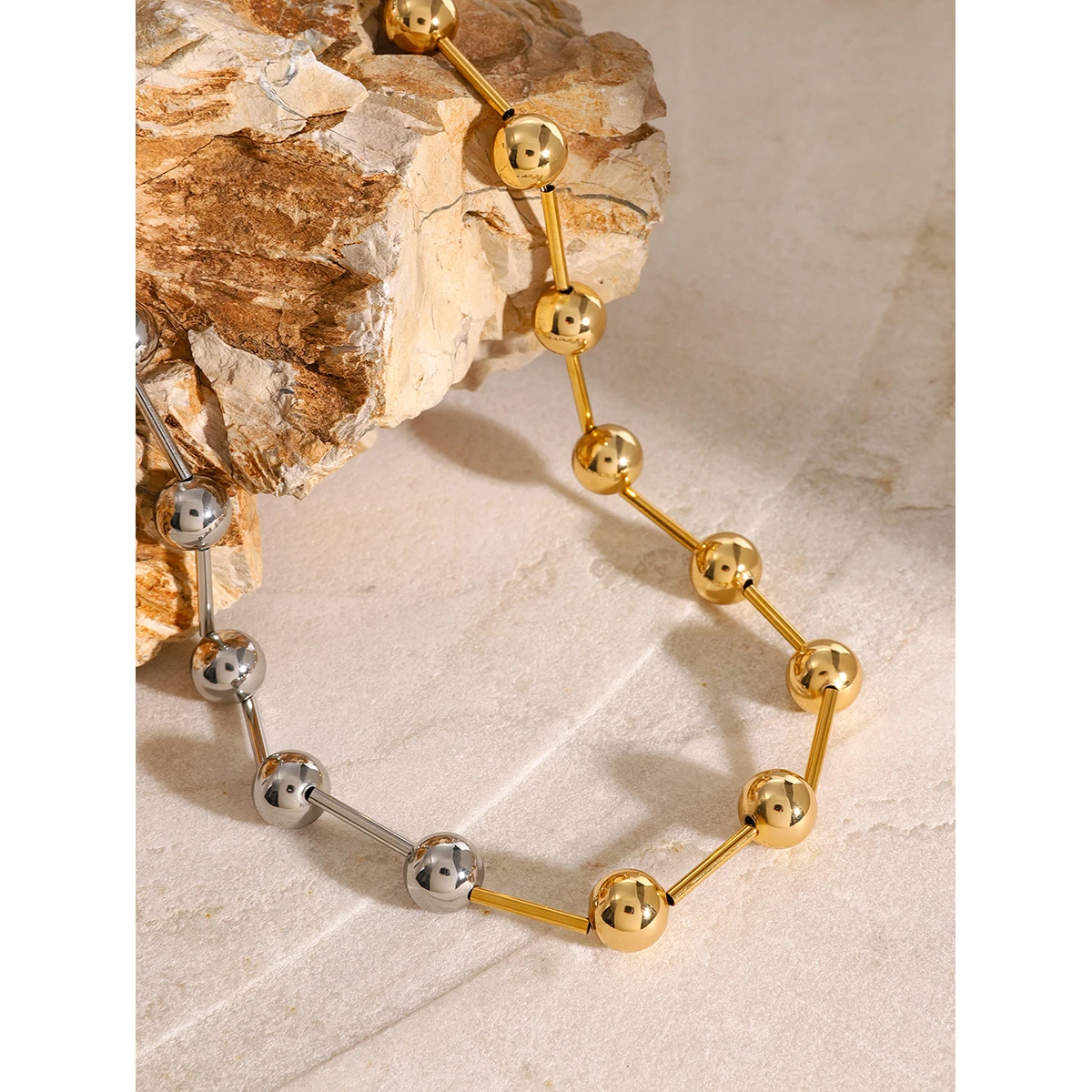 Stainless Steel Beaded Necklace for Women 5 Stainless Steel Beaded Necklace for Women - Image 5