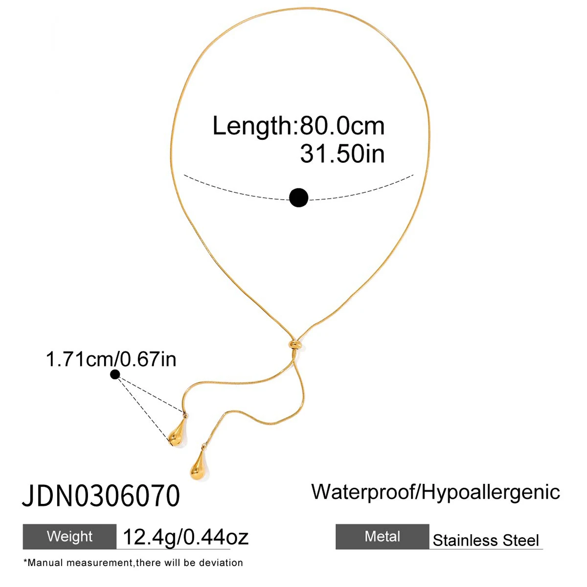 Elegant Gold Stainless Steel Necklace JDN0306070 7 Elegant Gold Stainless Steel Necklace JDN0306070 - Image 7