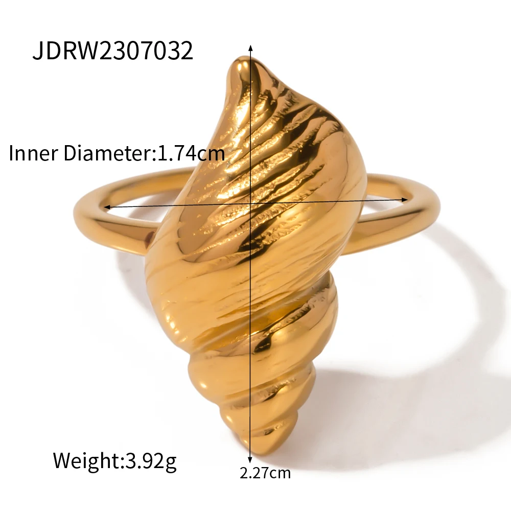 Elegant Gold Stainless Steel Women's Ring 6 Elegant Gold Stainless Steel Women's Ring - Image 6