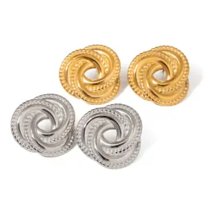 Vintage-Style Stainless Steel Gold Earrings 10 A09b24c801ab14b2bb1d6bfd0a152acf77