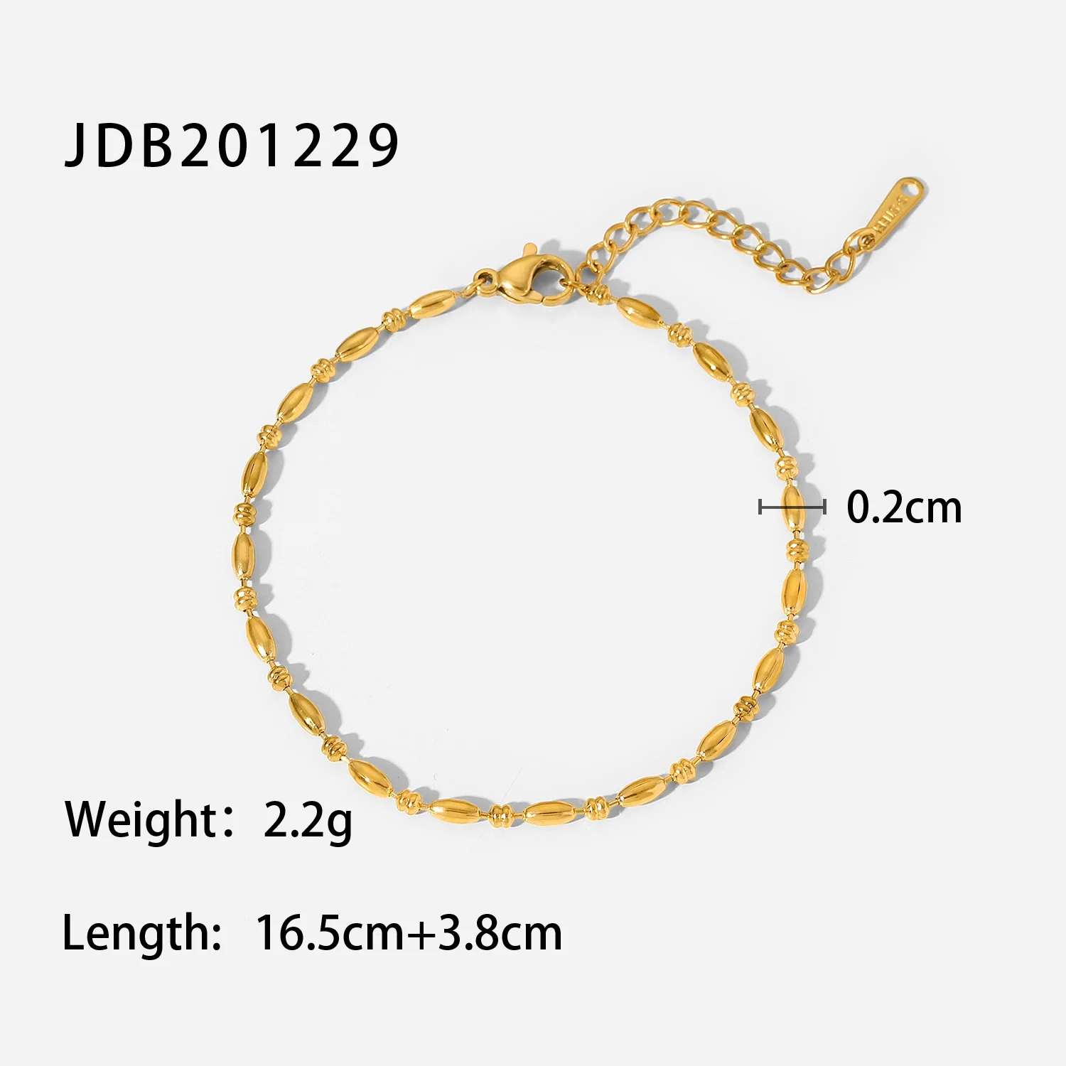 Stainless Steel Women's Gold Elliptical Bracelet 7 Stainless Steel Women's Gold Elliptical Bracelet - Image 7
