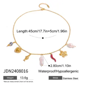 Gold Stainless Steel Mosaic Charm Necklace for Women 11 A0e6b66b63b6d4ba799d08825da6ee129k