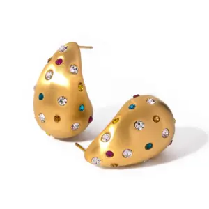 Gold Stainless Steel Teardrop Earrings JDE2312099-CR 10 A10bf2387b8ff443fb1133f80e7e00568z