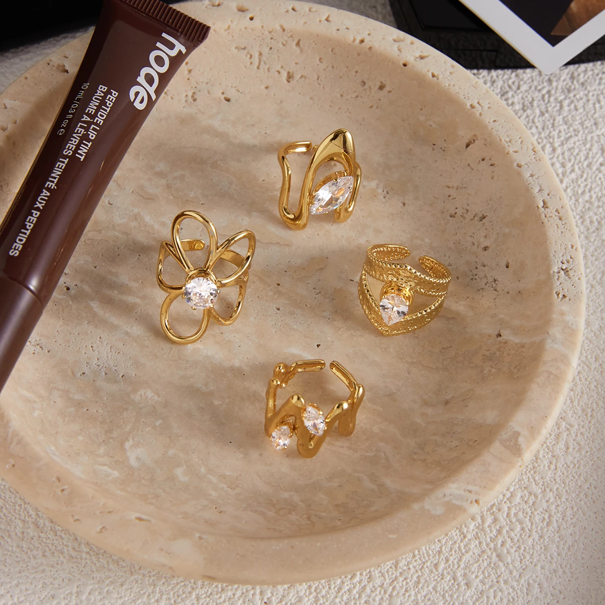 Stainless Steel Heart-Shaped Zirconia Ring 5 Stainless Steel Heart-Shaped Zirconia Ring - Image 5