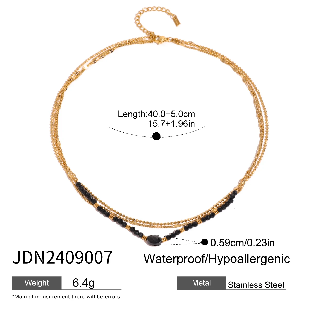 Stainless Steel Layered Necklace JDN2409005 6 Stainless Steel Layered Necklace JDN2409005 - Image 6