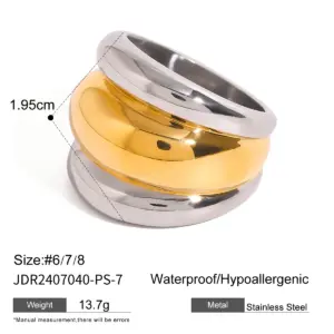 Gold Stainless Steel Chunky Ring for Women 15 A17d8df1dd0744e49bb9f37058530dafcQ 2