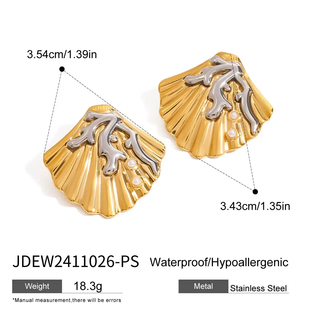 Sea-Inspired Gold Stainless Steel Earrings 8 Sea-Inspired Gold Stainless Steel Earrings - Image 8