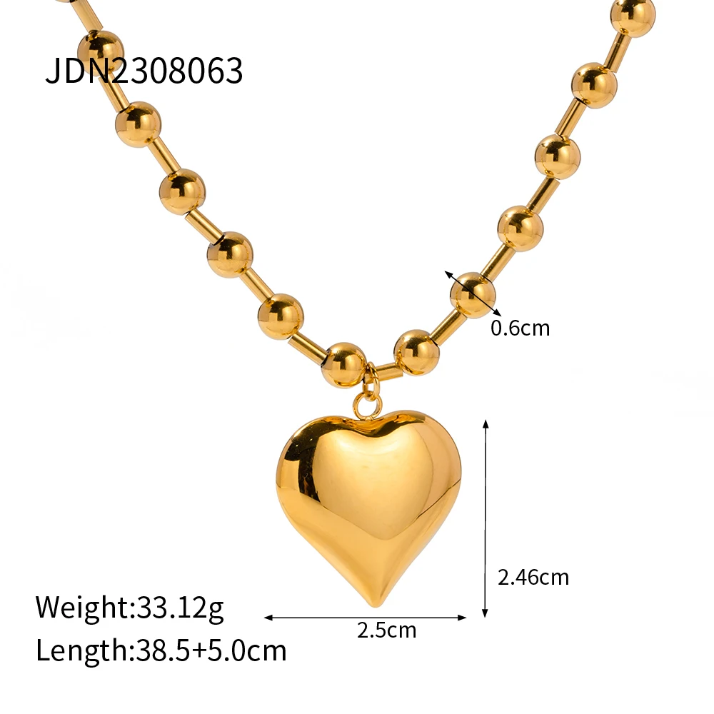 Elegant Stainless Steel Gold Heart Necklace 9 Elegant Stainless Steel Gold Heart Necklace - Image 9