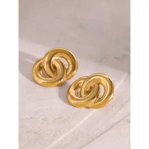 Stainless Steel Gold Earrings with Heart Pattern 8 A1d7aecfeac1b4c16a4597494c96536b21