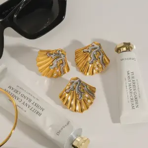 Sea-Inspired Gold Stainless Steel Earrings 12 A1ee2e7bd1b5e4da4b12b7cbb1a7af012u