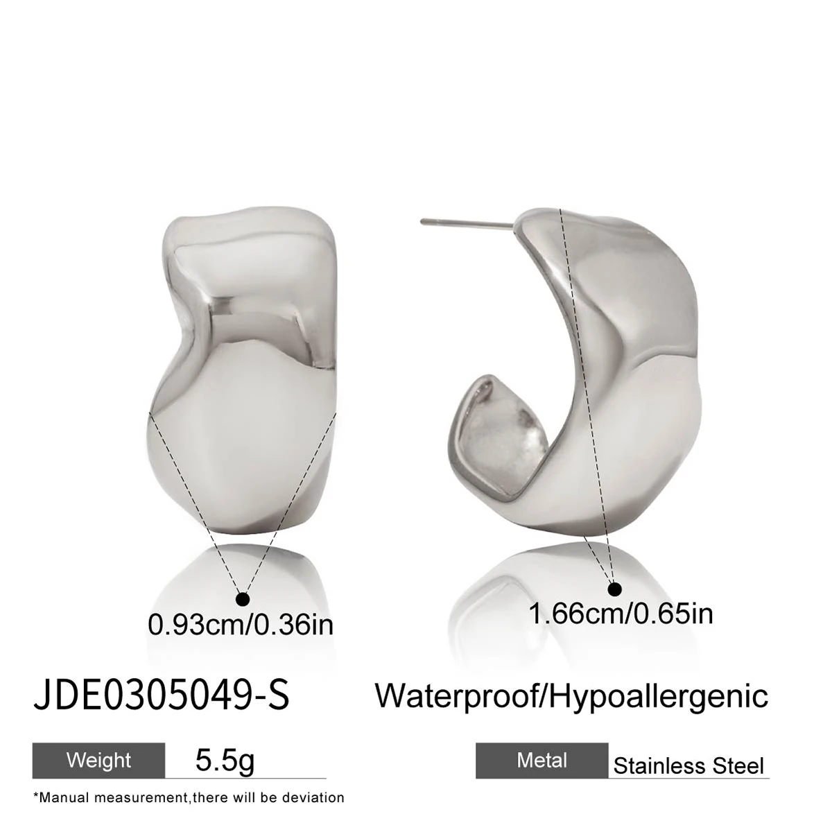 Modern Stainless Steel Gold Earrings JDE0305032 10 Modern Stainless Steel Gold Earrings JDE0305032 - Image 10