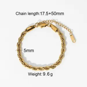Stainless Steel Gold Chain Bracelet for Men Women 19 A215a24a9163843f2bfe31a20757653173