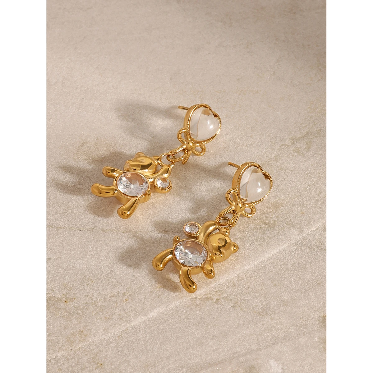 Gold-Tone Stainless Steel Hoop Earrings Set 5 Gold-Tone Stainless Steel Hoop Earrings Set - Image 5