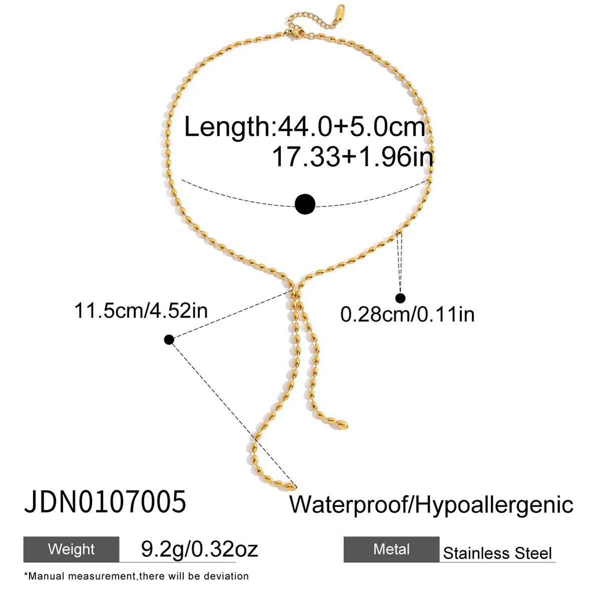 Stainless Steel Gold Y-Shaped Necklace 7 Stainless Steel Gold Y-Shaped Necklace - Image 7