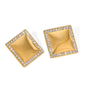 Stainless Steel Gold Square Earrings for Women 10 A25ddc9c57233479a8292b0c019a2eb8ak