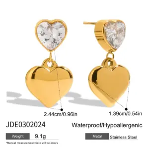 Stainless Steel Heart-Shaped Zircon Earrings 15 A2683b27c55824a0780421dedcbe418cbf