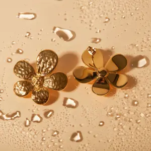Stainless Steel Gold Floral Earring for Women 10 A2769a684be1841a69c44b9ce476f8a69R