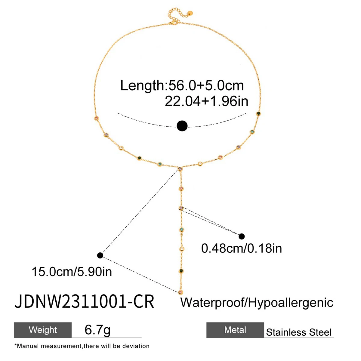 Vibrant Stainless Steel Y-Shaped Necklace 7 Vibrant Stainless Steel Y-Shaped Necklace - Image 7