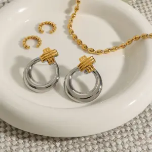 Vintage Stainless Steel Gold Knot Earrings 12 A2fc9018dc2ce4d588873b445191f99234