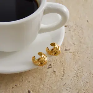 Elegant Stainless Steel Gold Ear Clip Set 13 A309cec9d6ea244818d87982f24320809H