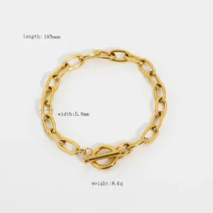 Stainless Steel Gold Chain Bracelet for Men Women 14 A30b3bd7804b04f90a6c1270c8d2d0bdcv