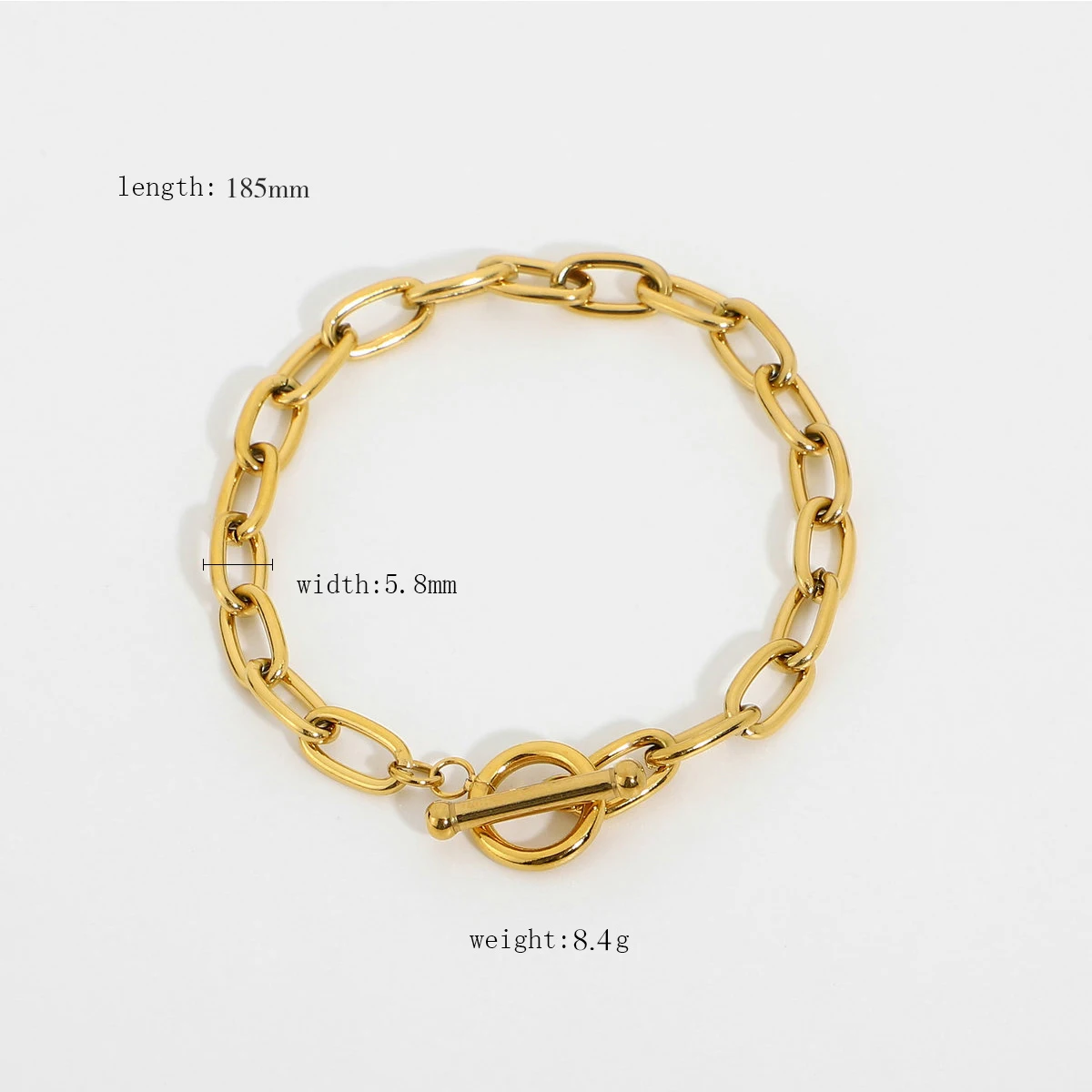 Stainless Steel Gold Chain Bracelet for Men Women 5 Stainless Steel Gold Chain Bracelet for Men Women - Image 5