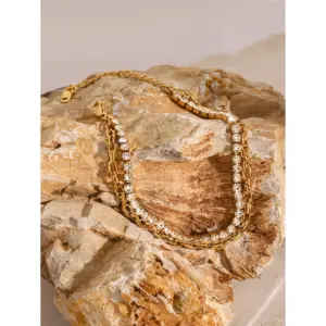 Stainless Steel Gold PVD Layered Bracelet 9 A33ba2b53e1da4e2cb4b7ae8efd7433cft