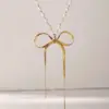 Stainless Steel Gold Bowknot Necklace for Women