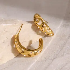 Celestial Stainless Steel Crescent Earrings 11 A36310217081d4eb9a07ddc36c431c3f0f