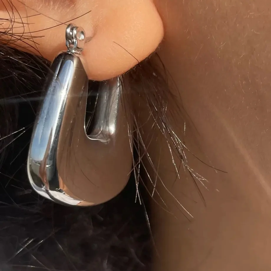 Trendy Stainless Steel U-Shaped Earrings 3 Trendy Stainless Steel U-Shaped Earrings - Image 3