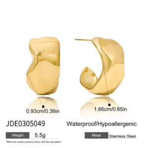 Modern Stainless Steel Gold Earrings JDE0305032 18 A38c43dc510464f5fa77f241eae606a84J