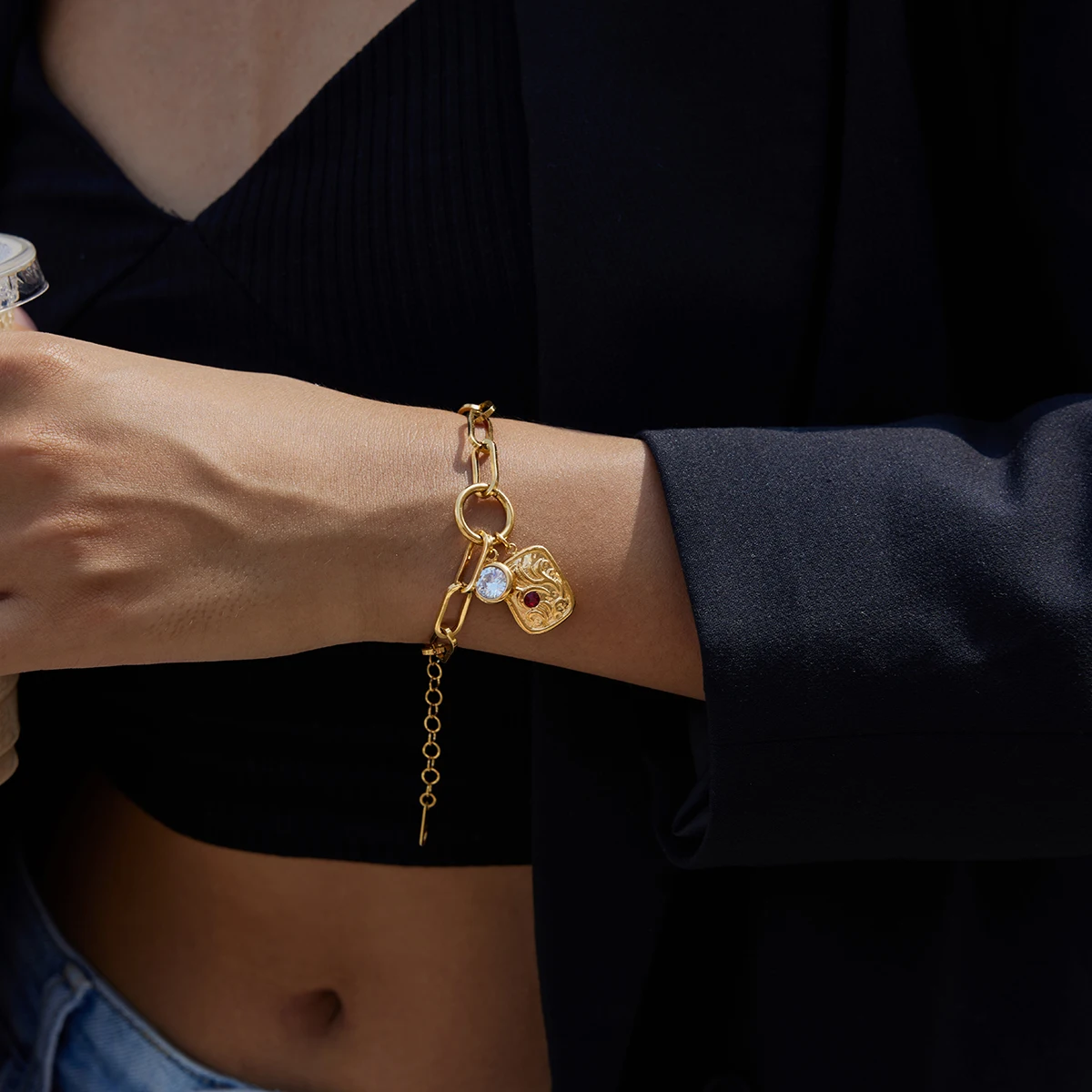 Women's Gold-Toned Stainless Steel Cuff Bracelet 3 Women's Gold-Toned Stainless Steel Cuff Bracelet - Image 3