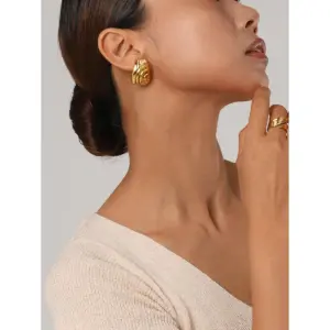 Stainless Steel Geometric Gold Earrings 8 A38e4e20682344aef9ef83cb3f1c77058z