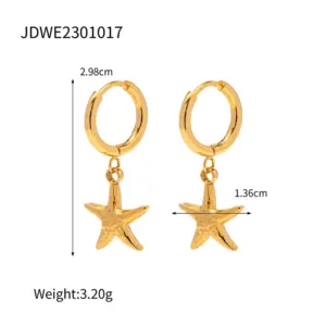 Stainless Steel Gold Starfish Earrings for Women 15 A43bd61a64c7a447798a0dc95547f38f1K