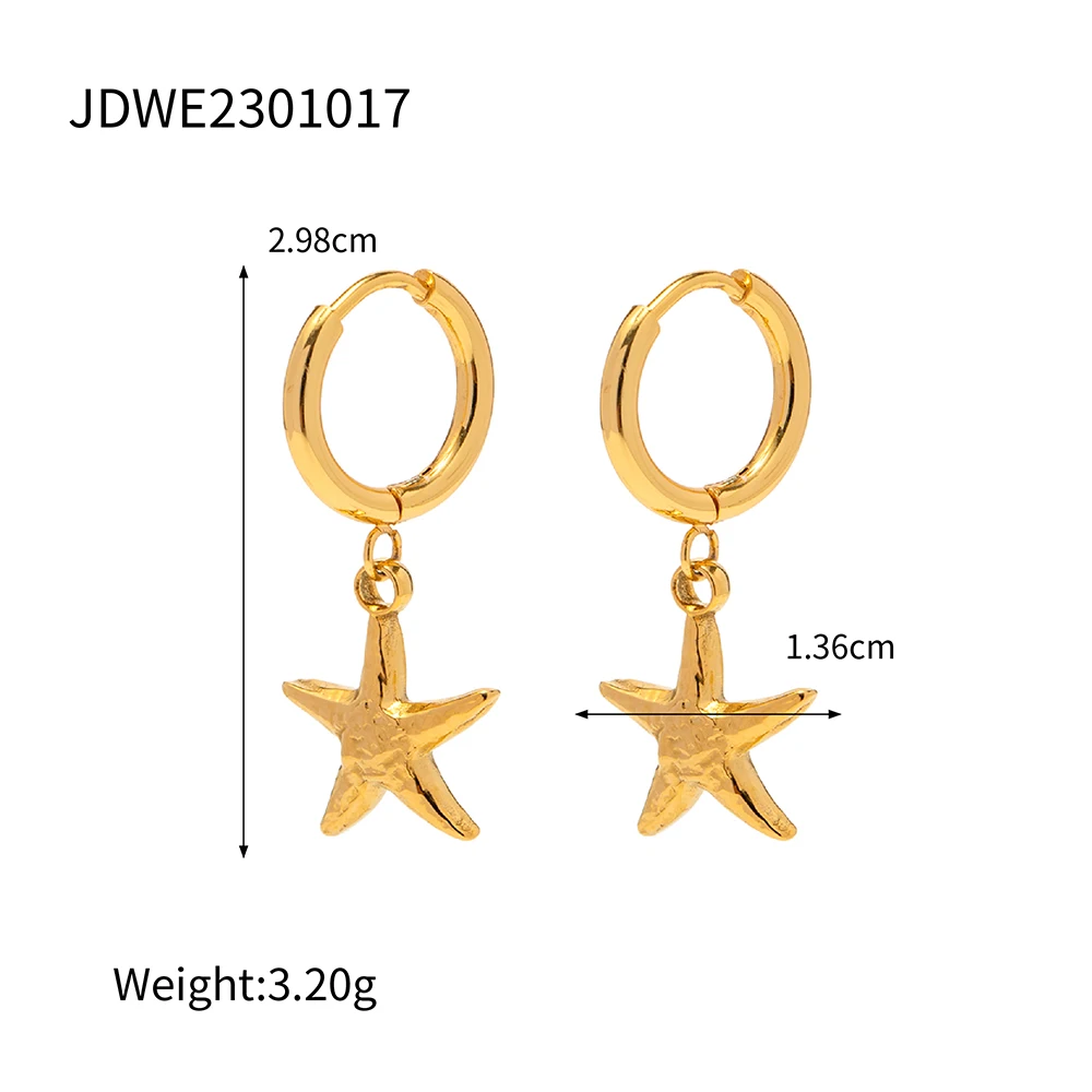 Stainless Steel Gold Starfish Earrings for Women 8 Stainless Steel Gold Starfish Earrings for Women - Image 8