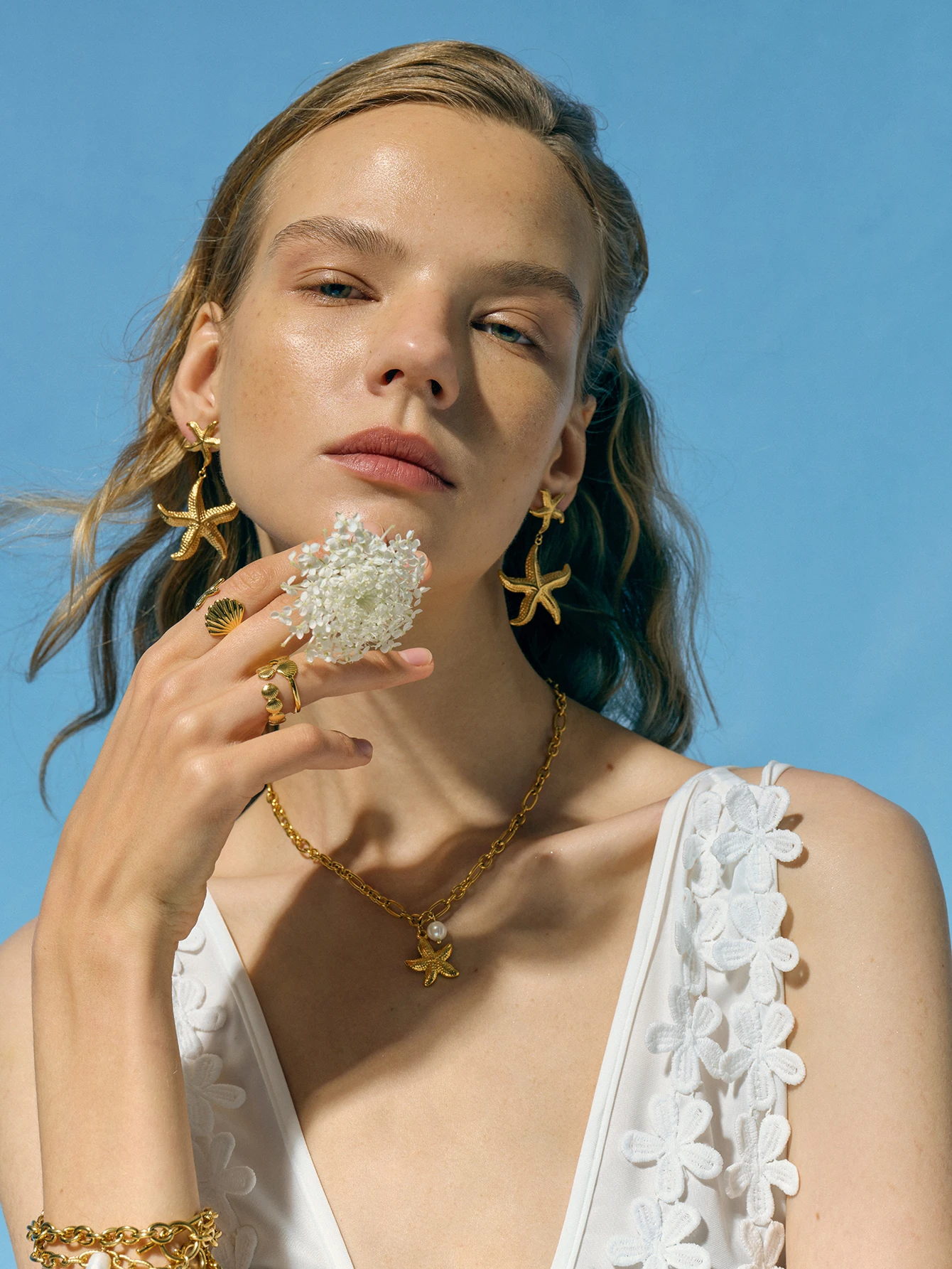 Stainless Steel Gold Starfish Earrings for Women 2 Stainless Steel Gold Starfish Earrings for Women - Image 2