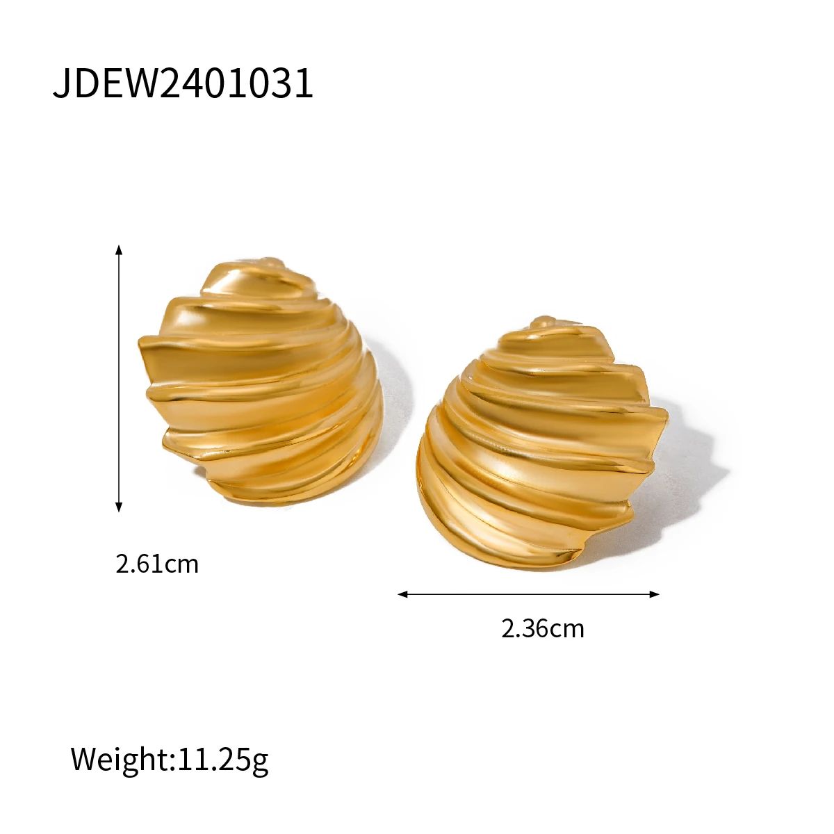 Gold-Toned Stainless Steel Earrings Collection 10 Gold-Toned Stainless Steel Earrings Collection - Image 10
