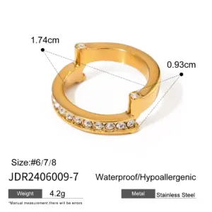 Elegant Gold Stainless Steel Women's Ring JDR2406011 17 A4d1ae80e02c346afa6d5b26c5238dcdce