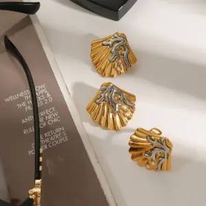 Sea-Inspired Gold Stainless Steel Earrings 11 A4e71d5ac562d48b186e65531092457d5E