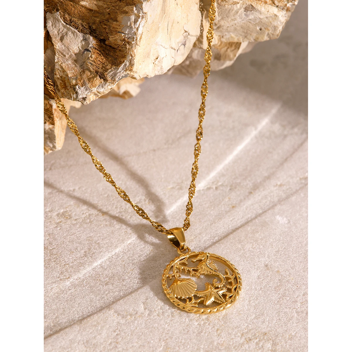 Stainless Steel Nautical Shell Necklace 4 Stainless Steel Nautical Shell Necklace - Image 4