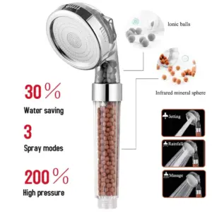 High-Pressure Round Shower Head with Multiple Modes 14 A504cf668a7f74588981d3aab66e2e14cm