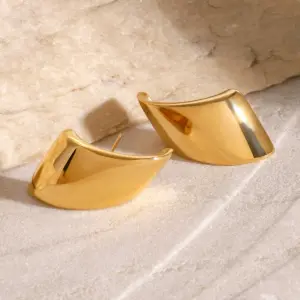 Stainless Steel Gold-Trapezoidal Earrings for Women 10 A538e3866b563420fbbc3b7d36a89c61c9