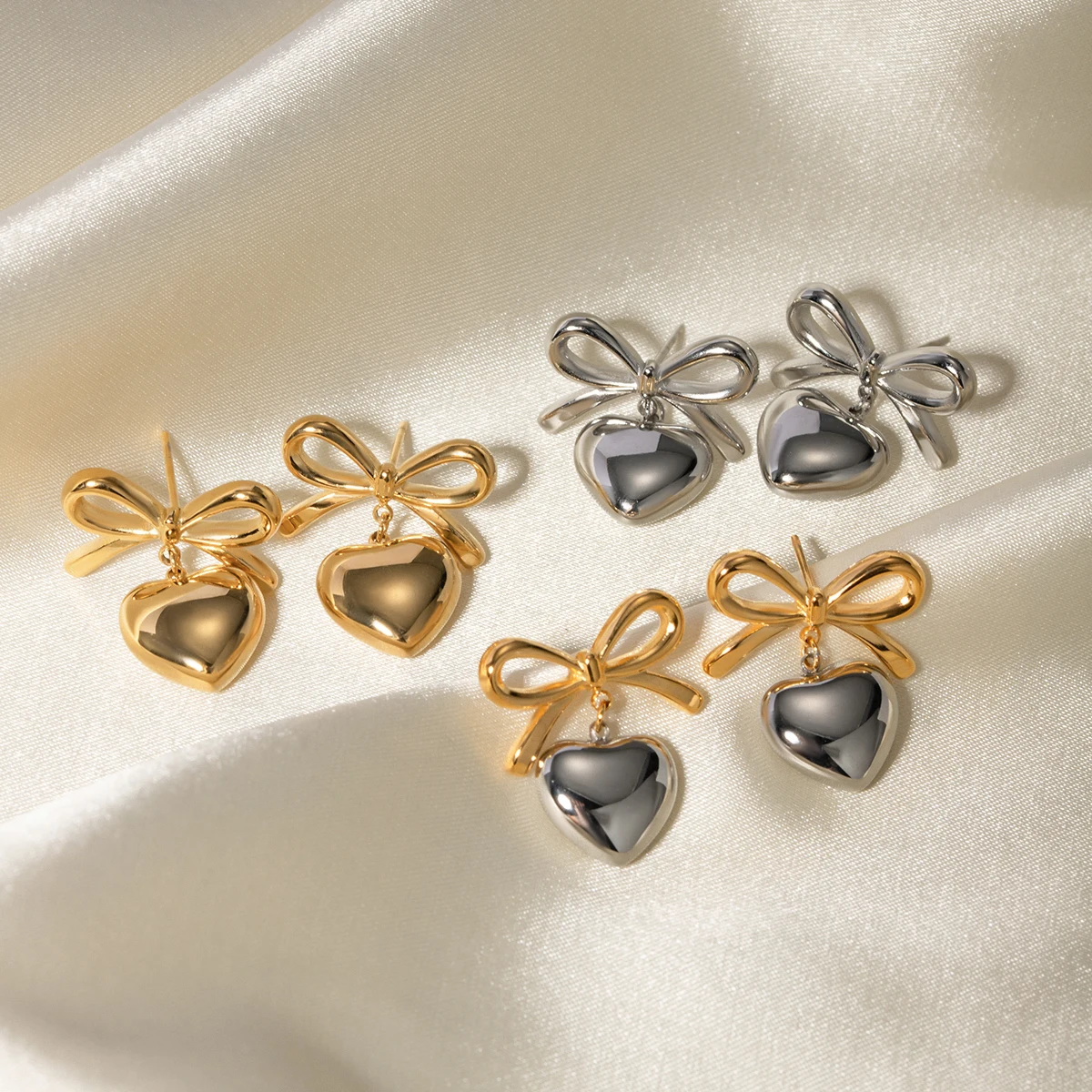 Stainless Steel Heart Earrings for Women 4 Stainless Steel Heart Earrings for Women - Image 4