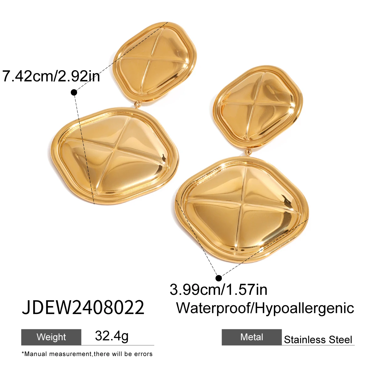 Stainless Steel Alma Drop Earrings Model JDEW2408022 6 Stainless Steel Alma Drop Earrings Model JDEW2408022 - Image 6